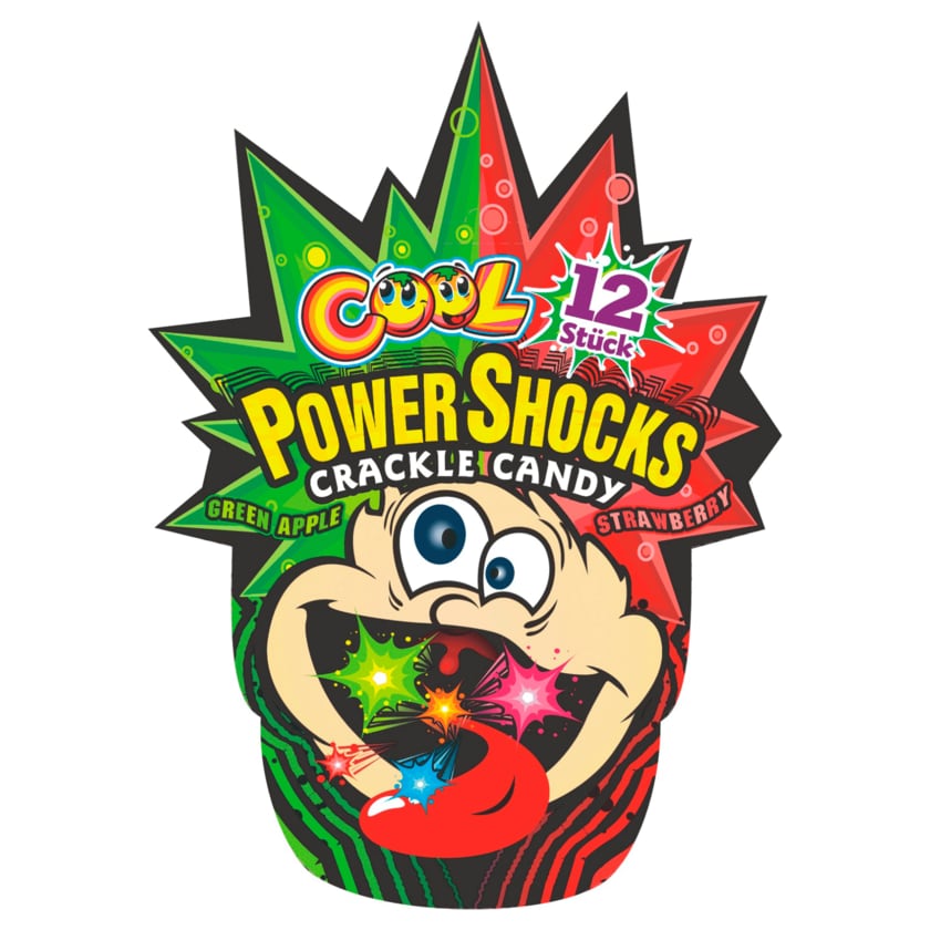 Cool Power Shocks Crackle Candy Green Apple & Strawberry 18g